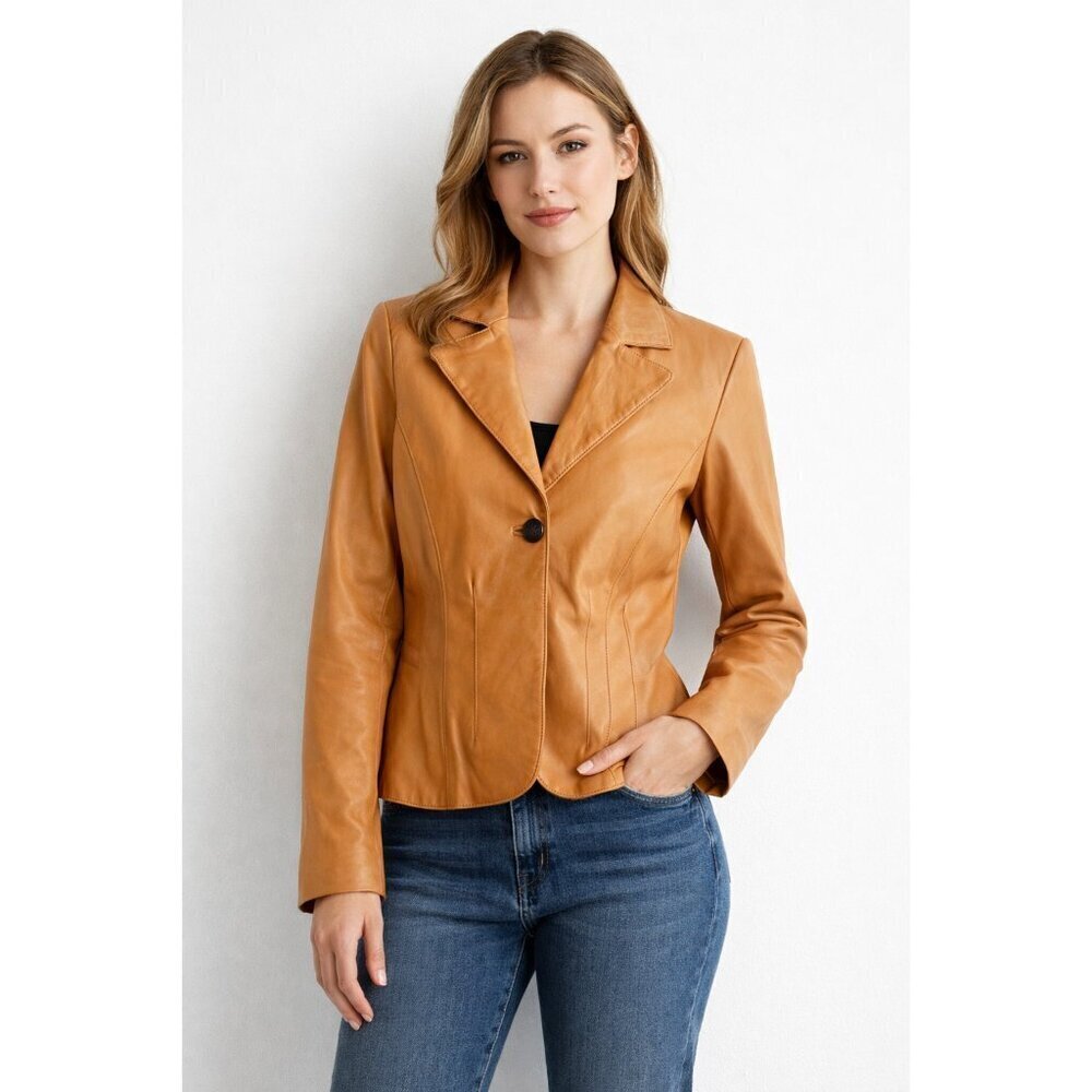 Uniform John Paul Richard Leather Blazer One Button Classic L